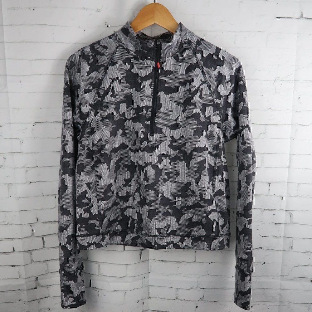 SPYDER ACTIVE BLACK CAMO CROP LIGHTWEIGHT PULL OVER JACKET SIZE MEDIUM NWT